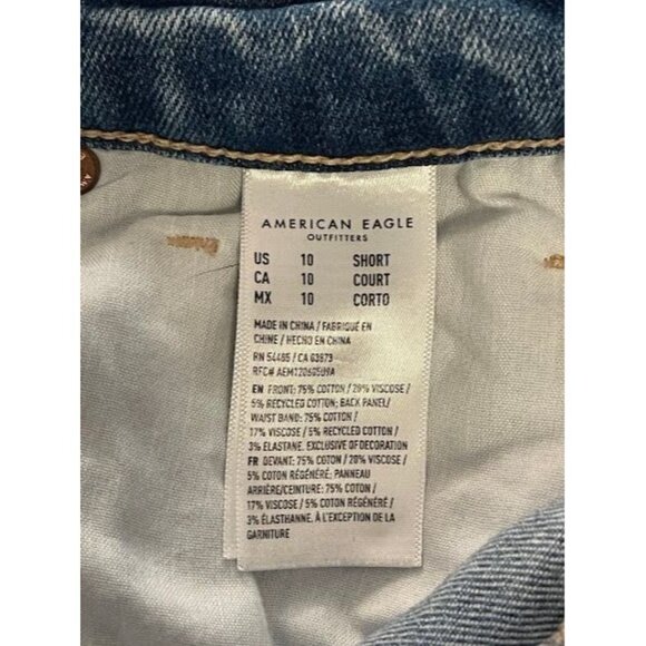 American Eagle Straight Mom Jean Distressed Light‎ Wash Pants Women's Size 10S - Picture 7 of 14
